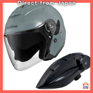 KOMINE HK172 FL Composite FRP Motorcycle Jet Helmet with UV Cut Shield and Inner Visor Multiple Colors and Sizes