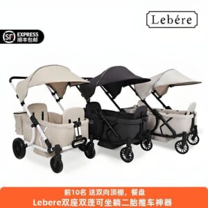 Lebere รถเข็นเด็กคู่สาหรับเด็ก 2 ยาง Travel Handy เครื่องมือเด็กสามารถนั่งโกหก Camp Twin Baby Camper