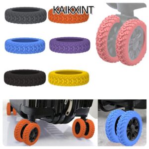 อิไคซิน 8ชิ้นเซ็ตกระเป๋าเดินทางล้อรองเท้าซิลิโคนเสียงเงียบกระเป๋าเดินทางล้อฝาครอบป้องกันชิ้นส่วนกระเป๋าเดินทางเพลาลดล้อสวมใส่รถเข็นกล่องล้อปก