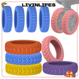 ILIVINLIFE 8 ชิ้นเซ็ตกระเป๋าเดินทางล้อป้องกันเสียงเงียบลดล้อกระเป๋าเดินทางล้อรองเท้าลดเสียงรบกวนซิลิโคนรถเข็นกล่องล้อฝาครอบ