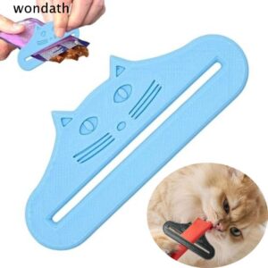 WONDA ที่บีบขนมแมว ช้อนป้อนขนมแมวแบบปรับได้รูปแมว เครื่องมือบีบกันน้าแบบใช้ซ้าได้อเนกประสงค์อาหารแมวกระเป๋าคั้นซอสเนื้อแพ็ค