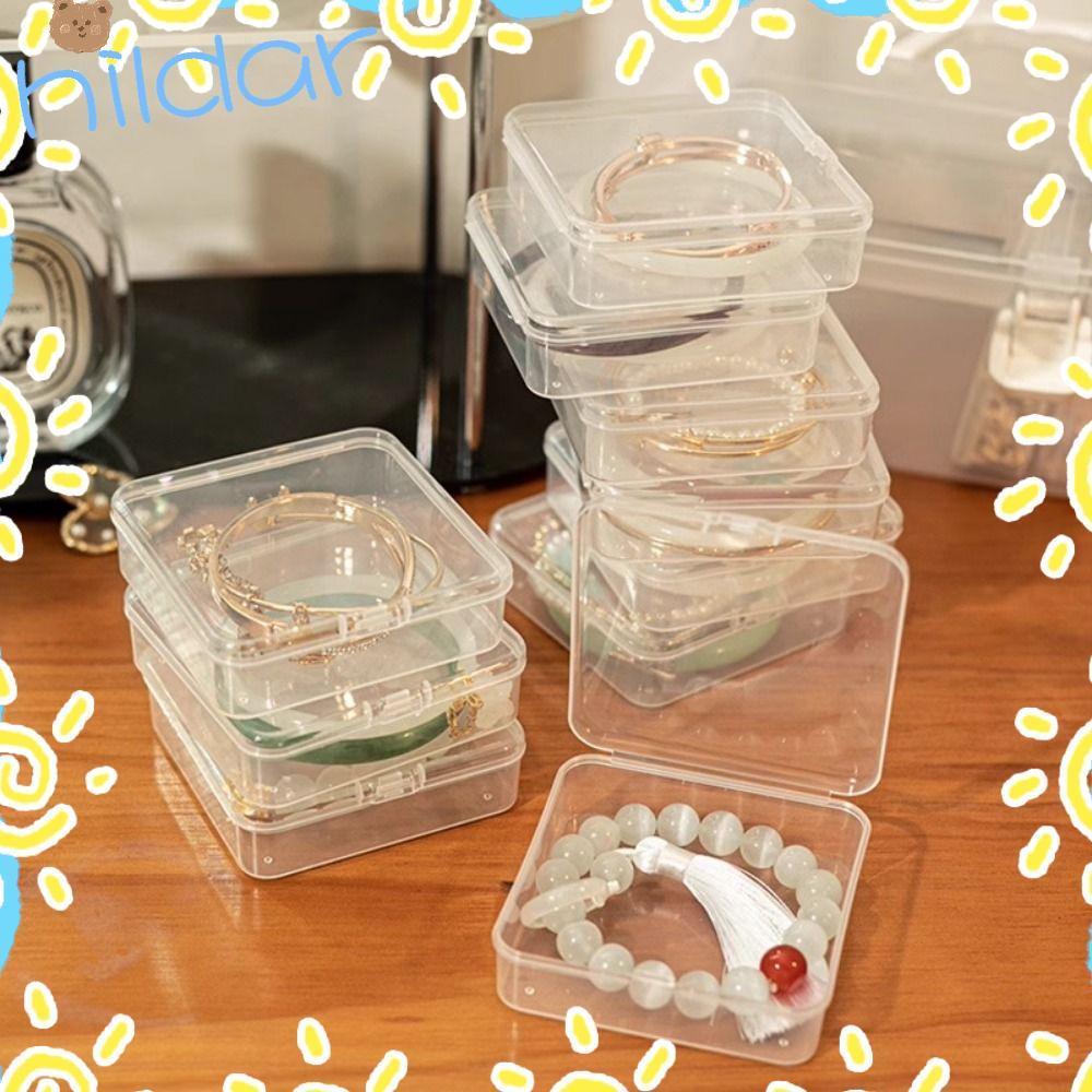 สวัสดี กล่องเก็บเครื่องประดับ1ชิ้นฝาพับกล่องสร้อยข้อมือโปร่งใสเครื่องใช้ในบ้านมินิพลาสติกกันฝุ่น