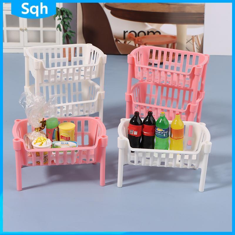 Bri 112 Dollhouse Mini อาหารตะกร้าเก็บผลไม้ตุ๊กตา House Stackable ตะกร้าตุ๊กตาตกแต่งอุปกรณ์เสริม ywr