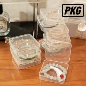 REPKG กล่องเก็บเครื่องประดับ 1 ชิ้น อุปกรณ์ในบ้านเดสก์ท็อปกล่องเก็บสร้อยข้อมือ มินิฝาพับพลาสติกใส