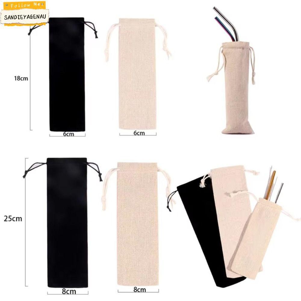SANDIEYAGENAU กระเป๋าหูรูด กระเป๋าเก็บฟางกันฝุ่นผ้าฝ้ายลินิน กระเป๋าหูรูดคุณภาพสูง Home