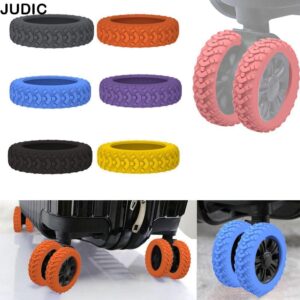 JUDIC 8 ชิ้นเซ็ตกระเป๋าเดินทางล้อรองเท้าเสียงเงียบลดล้อสวมใส่กระเป๋าเดินทางล้อฝาครอบป้องกันชิ้นส่วนกระเป๋าเดินทางเพลาซิลิโคนรถเข็นกล่องล้อฝาครอบ