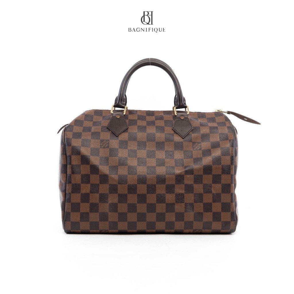 ของแท้LV SPEEDY 30 BROWN DAMIER CANVAS GHW มีใบรับประกัน ตรวจสอบได้ทุกใบ