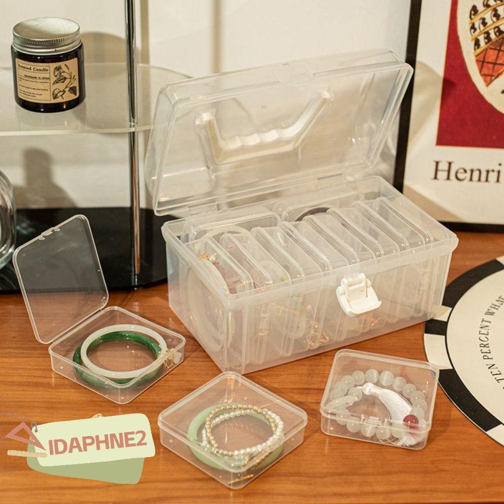 ไอดาฟี2 กล่องสร้อยข้อมือ1ชิ้นฝาพับเครื่องใช้ในบ้านกล่องเก็บเครื่องประดับกันฝุ่นโปร่งใสมินิพลาสติก
