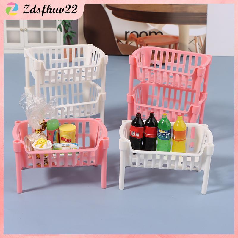 ZFV 112 Dollhouse Mini Food ตะกร้าเก็บผลไม้ตุ๊กตา House Staable ตะกร้าอุปกรณ์ตกแต่งตุ๊กตา TH