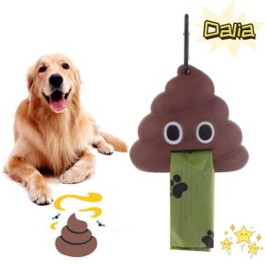 DALIA เครื่องจ่ายถุงขยะสัตว์เลี้ยงเครื่องมือทาความสะอาดอุปกรณ์สัตว์เลี้ยงแบบพกพา Poop กล่องเก็บกระเป๋ารูปอุจจาระเครื่องจ่ายสุนัข