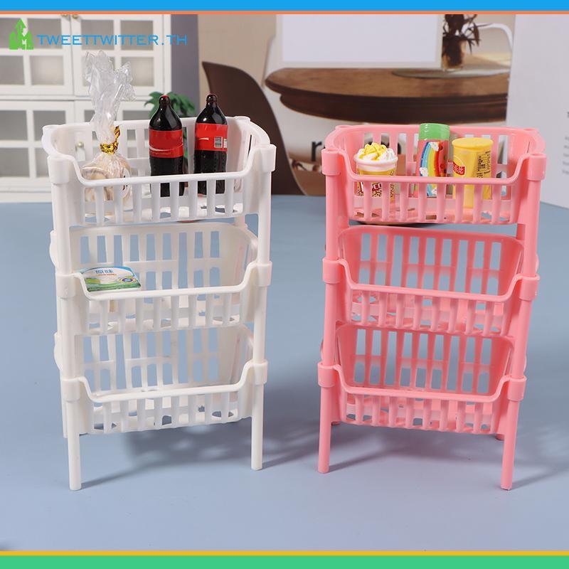 Tweet 112 มินิตุ๊กตาอาหารผลไม้ตะกร้าซ้อนอุปกรณ์ตกแต่ง TH