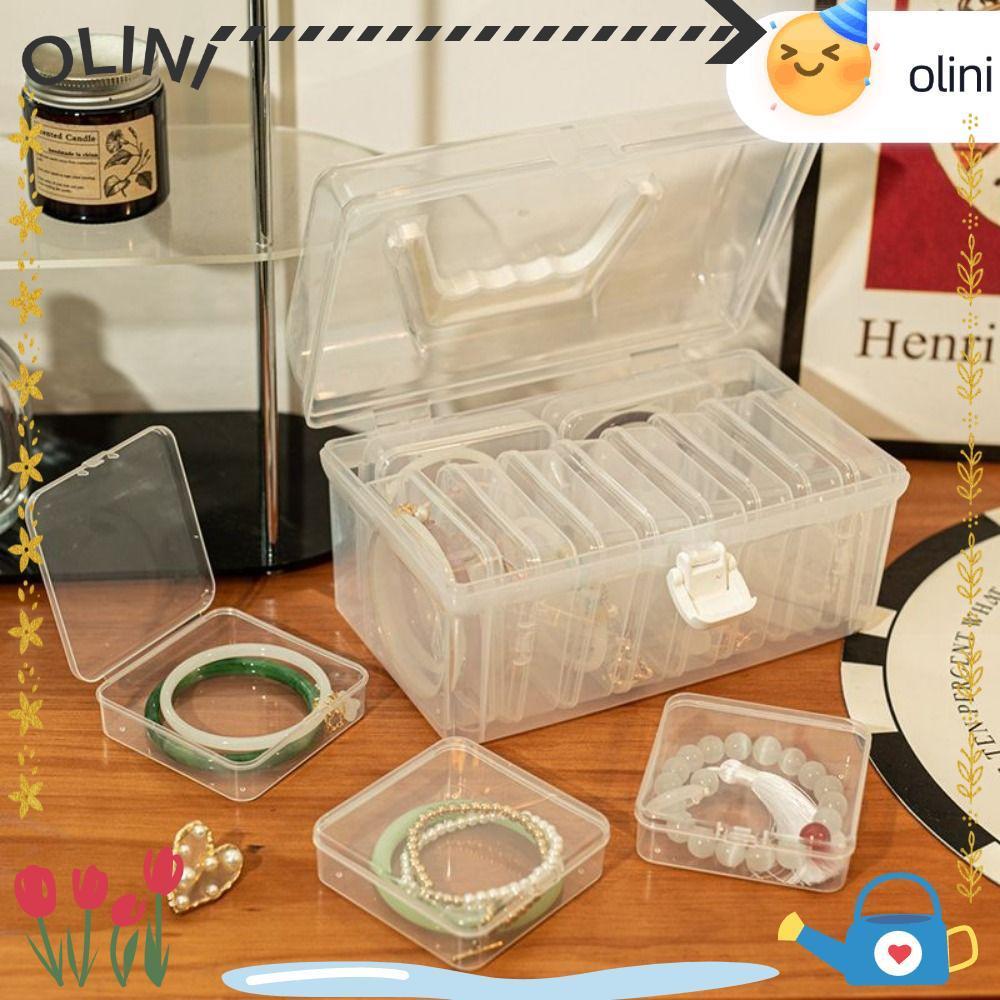 โอลินี กล่องสร้อยข้อมือ1ชิ้นกล่องเก็บเครื่องประดับฝาพับโปร่งใสการจัดเก็บเดสก์ท็อปขนาดเล็กที่ทนทานพลาสติกกันฝุ่น
