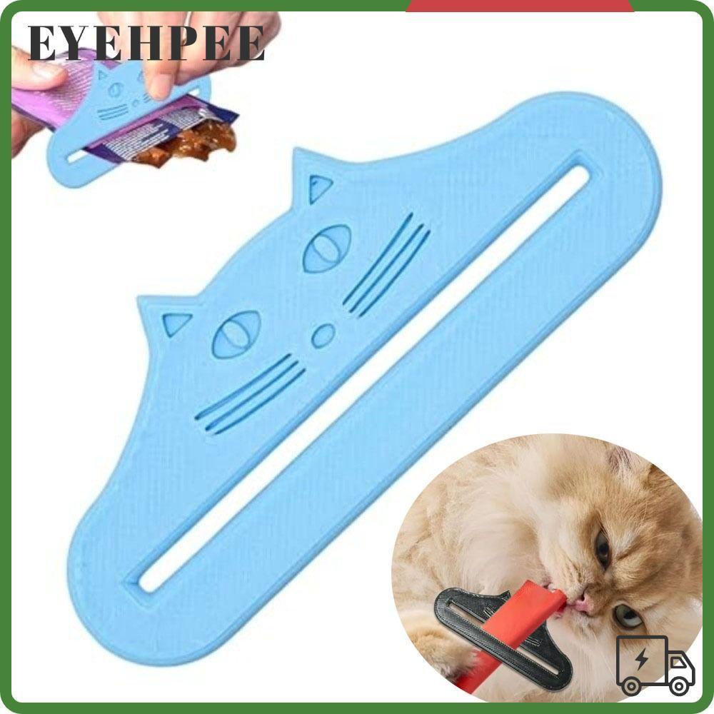 เซเรนดี ที่บีบขนมแมวรูปร่างแมวกันน้าช้อนป้อนขนมแมวเครื่องมือบีบแบบพกพาปรับนามาใช้ใหม่อาหารแมวกระเป๋าคั้นซอสเนื