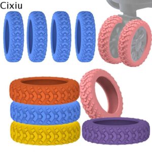 CIXIUTH 8 ชิ้นเซ็ตกระเป๋าเดินทางล้อรองเท้าซิลิโคนกระเป๋าเดินทางอะไหล่เพลากระเป๋าเดินทางล้อฝาครอบป้องกันลดล้อสวมใส่เสียงเงียบรถเข็นกล่องล้อฝาครอบ