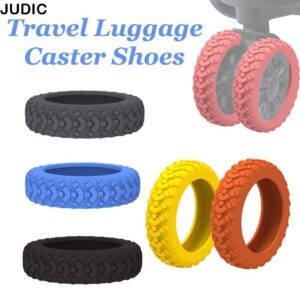 JUDIC 8 ชิ้นเซ็ตกระเป๋าเดินทางล้อป้องกันเสียงเงียบซิลิโคนกระเป๋าเดินทางล้อรองเท้าลดเสียงรบกวนลดล้อสวมใส่รถเข็นกล่องล้อฝาครอบ