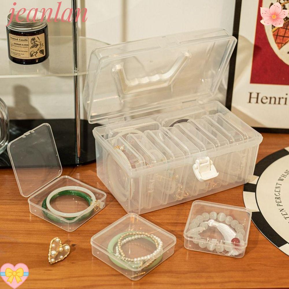 เจแลน กล่องเก็บเครื่องประดับ1ชิ้นเครื่องใช้ในบ้านพลิกปกกล่องสร้อยข้อมือโปร่งใสมินิสก์ท็อปการจัดเก็บพลาสติก