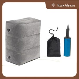 hzsxjdzaxuที่วางเท้าเครื่องบินพองพร้อมปั๊มมือและพกพากระเป๋าเดินทางส่วนที่เหลือเท้าเครื่องบินเก้าอี้ ส่วนต่อขยาย สาหรับเด็กติดตั้งง่ายใช