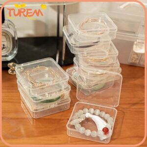 อนาคต 1ชิ้น กล่องสร้อยข้อมือ ที่เก็บของตั้งโต๊ะเครื่องใช้ในบ้านกล่องเก็บเครื่องประดับโปร่งใสกันฝุ่นมินิพลาสติก