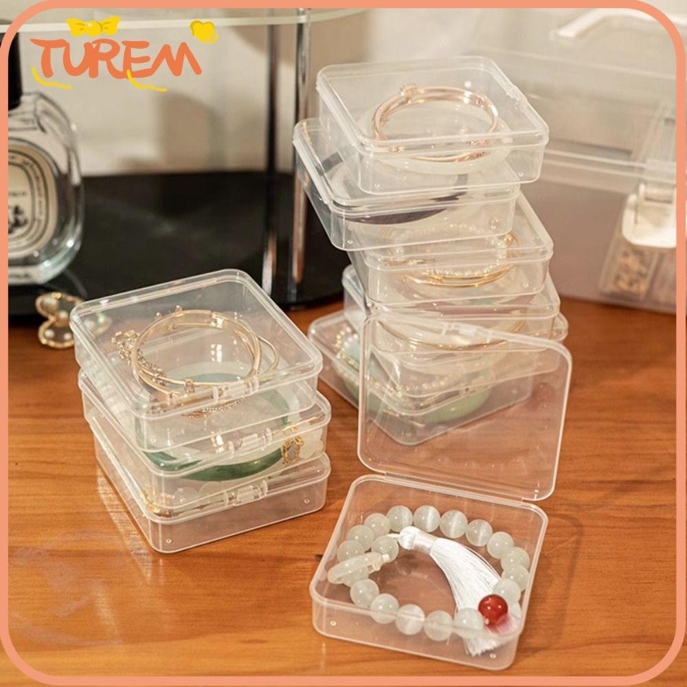 อนาคต 1ชิ้น กล่องสร้อยข้อมือ ที่เก็บของตั้งโต๊ะเครื่องใช้ในบ้านกล่องเก็บเครื่องประดับโปร่งใสกันฝุ่นมินิพลาสติก