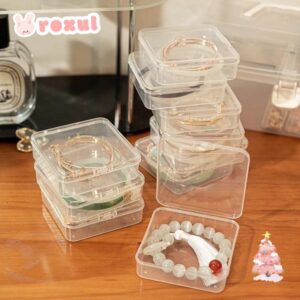 โรซูล 1ชิ้นกล่องสร้อยข้อมือโปร่งใสเครื่องใช้ในบ้านกล่องเก็บเครื่องประดับพลิกปกมินิสก์ท็อปการจัดเก็บพลาสติก