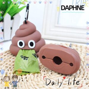 DAPHNE เครื่องจ่ายถุงขยะสัตว์เลี้ยง ถุงขยะ เครื่องมือทาความสะอาด Poop Pouch อุปกรณ์สัตว์เลี้ยงแบบพกพา รูปทรงอุจจาระ เครื่องจ่ายสุนัข