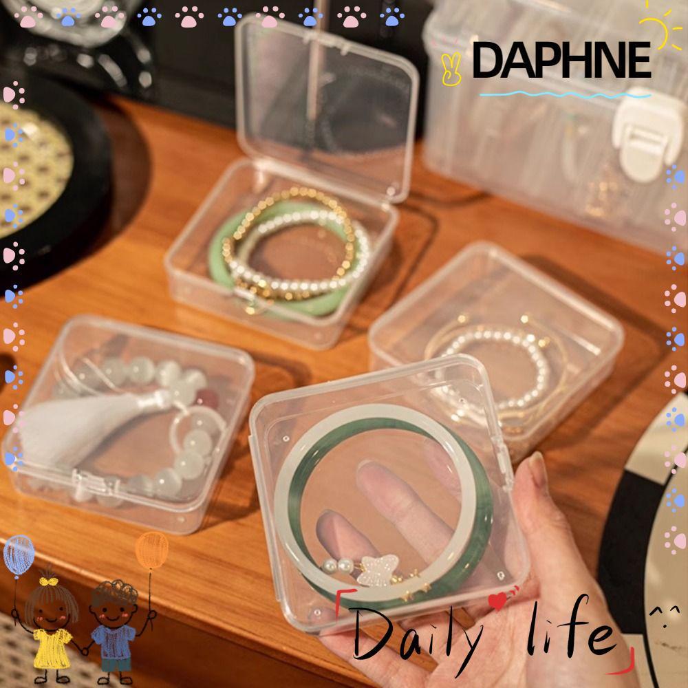 ดาฟีน กล่องสร้อยข้อมือ1ชิ้นฝาพับสก์ท็อปการจัดเก็บกล่องเก็บเครื่องประดับใสกันฝุ่นเครื่องใช้ในบ้านพลาสติก