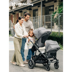 UPPAbaby Vista V3 รถเข็นเด็กคู่ภูมิทัศน์สูงสามารถนั่งนอนรถเข็นเด็กคู่สองทางแบบพับได้