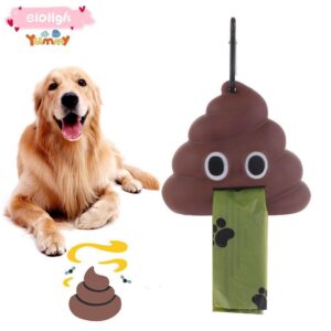 ELOGH Poop Bag Fecal Shape Poop Pouch Storage Box Carrier Holder ถุงขยะ Litter Picker Dog Dispenser