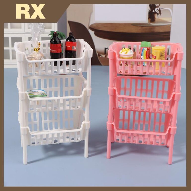 112 ตุ๊กตาอาหารผลไม้ตะกร้าเก็บตุ๊กตาบ้านตะกร้าซ้อนอุปกรณ์ตกแต่งตุ๊กตา