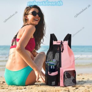 ไหล่ลูกฟุตบอลเป้หนาตาข่ายชายหาดเป้น้าหนักเบาสบายสาหรับอุปกรณ์การฝึกอบรม rgboutdoorth