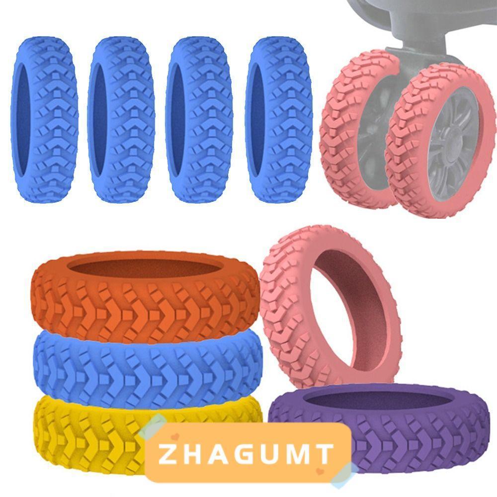 ZHAGUMT366KB 8 ชิ้นเซ็ตกระเป๋าเดินทางล้อรองเท้าเสียงเงียบกระเป๋าเดินทางอะไหล่เพลากระเป๋าเดินทางล้อฝาครอบป้องกันลดเสียงรบกวนล้อสวมใส่รถเข็นกล่องล้อฝาครอบ