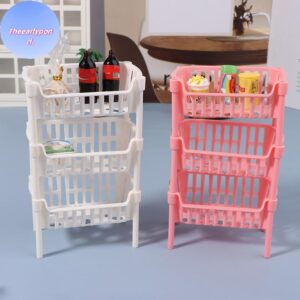 EARLYPTOND 112 Dollhouse Mini อาหารผลไม้ตะกร้าเก็บตุ๊กตา House Staable ตะกร้าตุ๊กตาตกแต่งอุปกรณ์เสริม TH