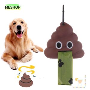 MESHOPTH เครื่องจ่ายถุงขยะสัตว์เลี้ยง Excrement Carrier Holder Fecal Shape ถุงขยะแบบพกพาอุปกรณ์สัตว์เลี้ยงเครื่องจ่ายสุนัข