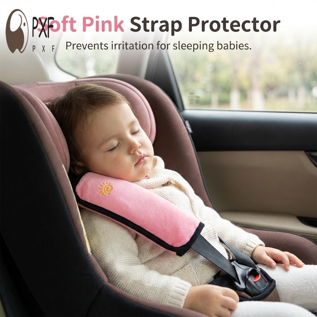 ตัวป้องกันไหล่แบบนุ่มแบบปรับได้สาหรับเด็กคาร์ซีท อุปกรณ์เสริมสาหรับเดินทางเพื่อความปลอดภัย