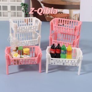 ZQiblat 112 Dollhouse Mini Food ตะกร้าเก็บผลไม้ตุ๊กตา House Staable ตะกร้าอุปกรณ์ตกแต่งตุ๊กตา