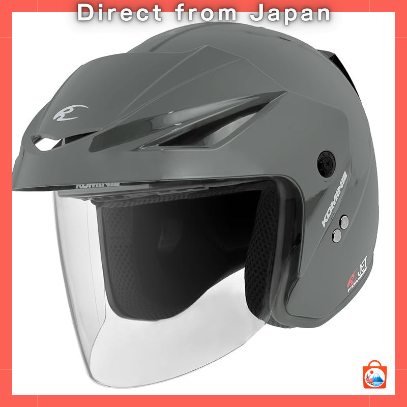 KOMINE AiraII Motorcycle Jet Helmet with UV Cut Shield and HighStrength ABS Shell