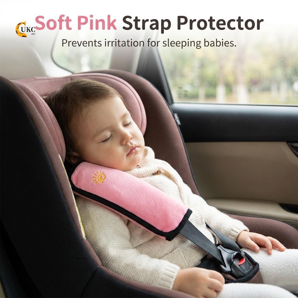 ตัวป้องกันไหล่แบบนุ่มแบบปรับได้สาหรับเด็กคาร์ซีท อุปกรณ์เสริมสาหรับเดินทางเพื่อความปลอดภัย