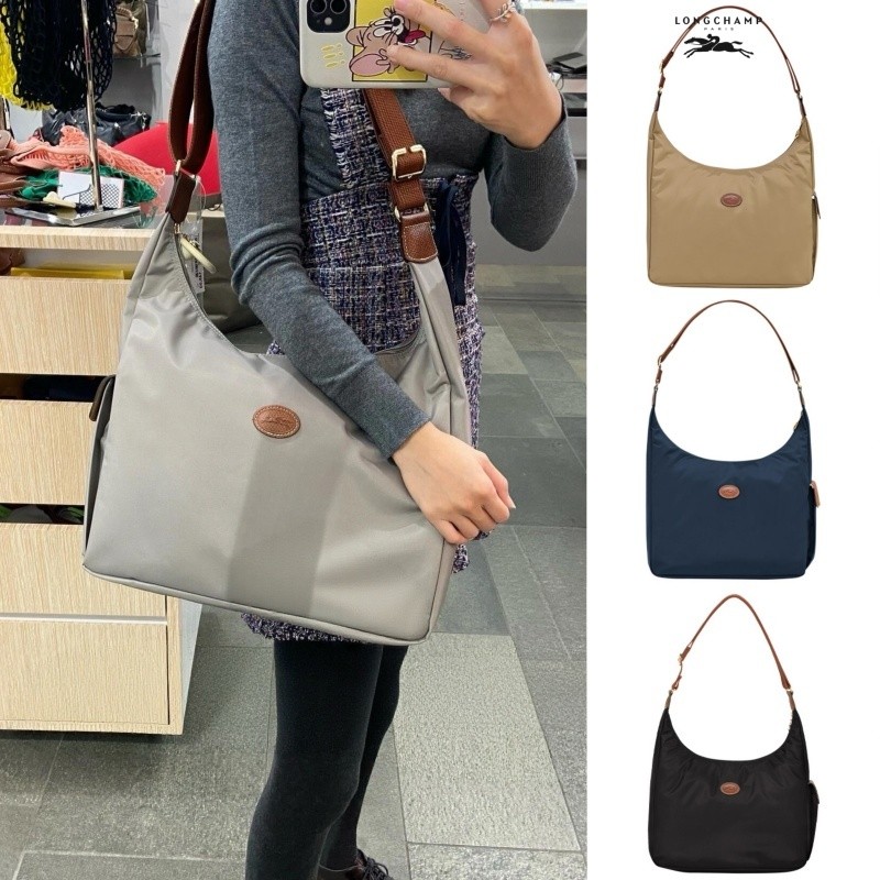 แท้ Longchamp le Pliage 28 Crossbody bag ความจุมาก พับได้ ขนาดใหญ่ กระเป๋าผ้าใบ กระเป๋าสะพายเฉีย