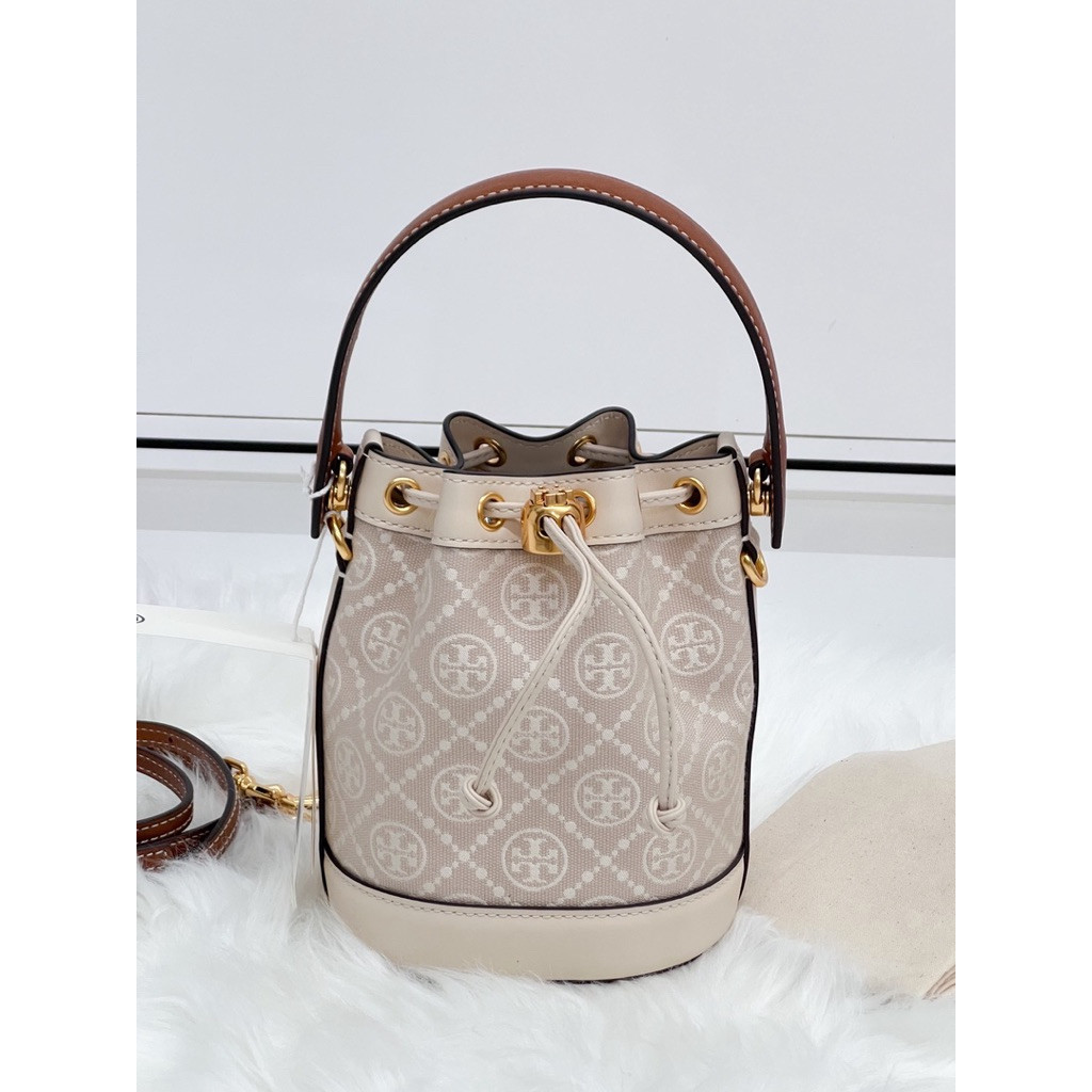 Tory Burch 80534 T Monogram Jacquard Mini Bucket Bag